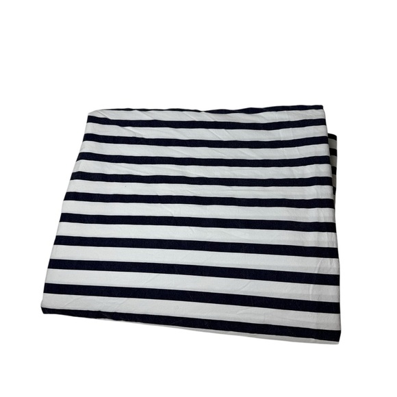 Pottery Barn Kids Nautical Stripe Twin Duvet Cover Navy White Rugby Beach Coast - Picture 1 of 6